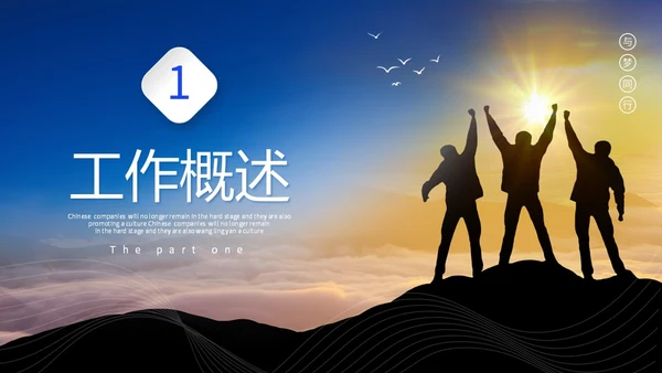 日出励志风销售工作总结商业项目汇报PPT