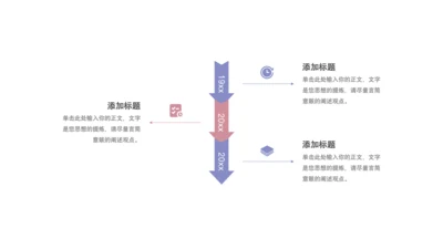 紫色简约3项时间轴单页PPT模板