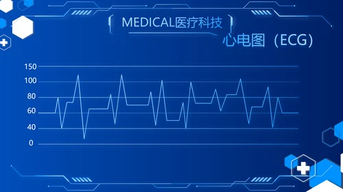 蓝色数字化医疗科技医院建设动态PPT模板