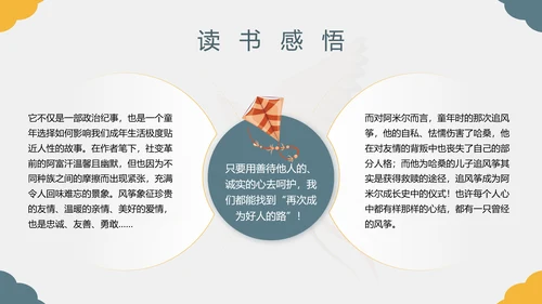《追风筝的人》名著导读好书PPT模板