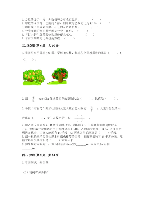 哈尔滨市道外区六年级下册数学期末测试卷完整.docx