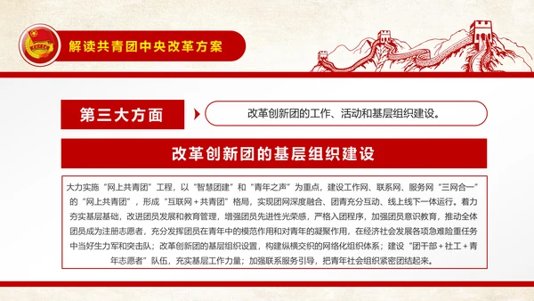 中国共青团中央改革方案学习教育党课PPT