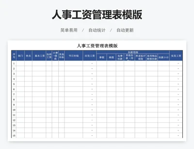 人事工资管理表模版