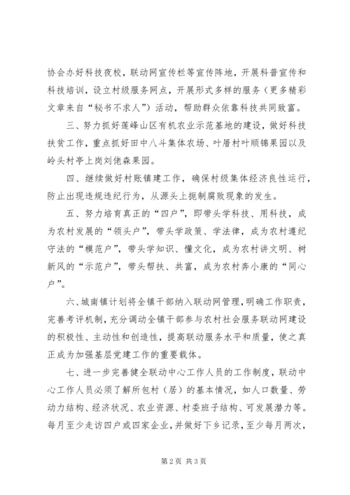 二○○四年城南镇联动中心工作方案.docx