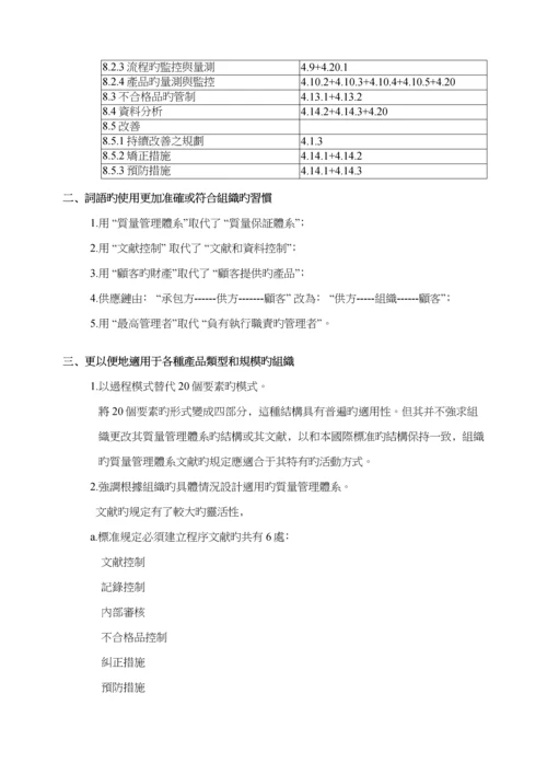 ISO9001质量管理全新体系重点标准要素详解.docx