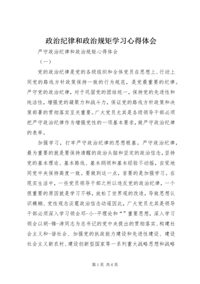 政治纪律和政治规矩学习心得体会 (5).docx