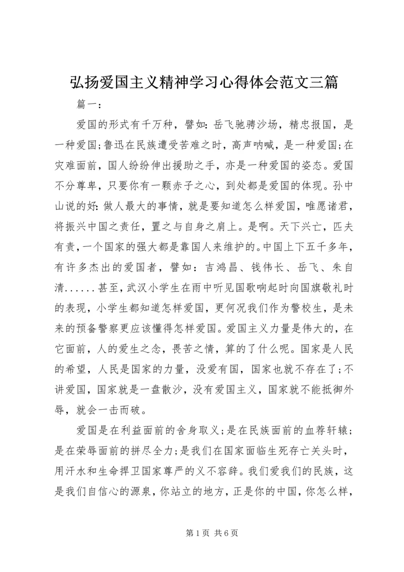 弘扬爱国主义精神学习心得体会范文三篇.docx