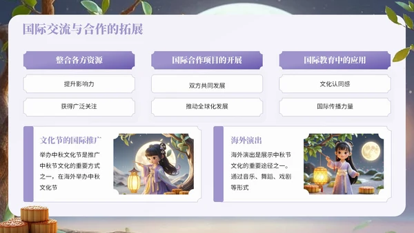 紫色中国风中秋节相关知识科普PPT模板