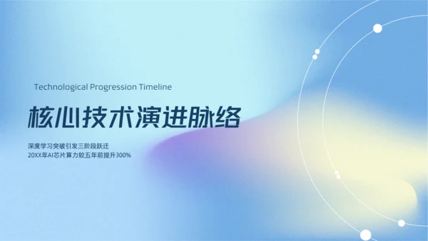 蓝色弥散科技风人工智能介绍PPT模板