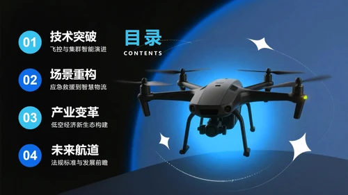 黑色简约实景科技风无人机科普主题PPT模板