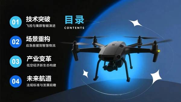 黑色简约实景科技风无人机科普主题PPT模板