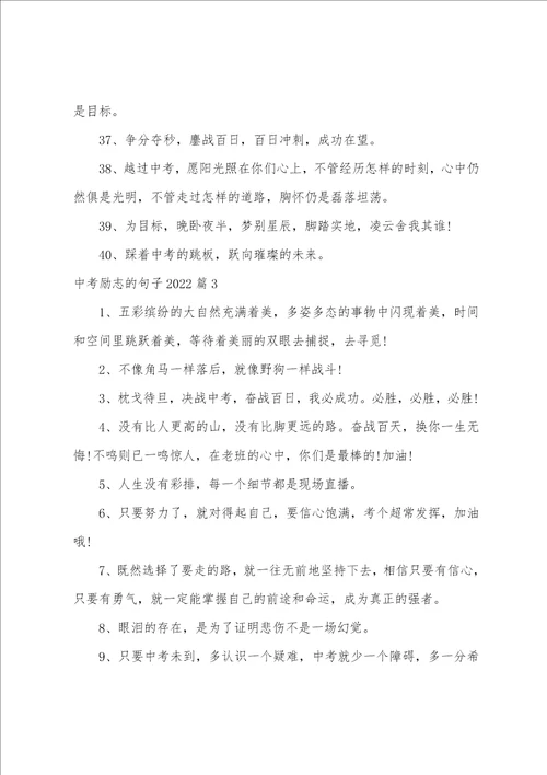 中考励志的句子20224篇