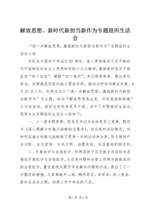 解放思想、新时代新担当新作为专题组织生活会 (2).docx