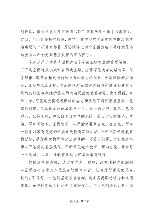 四讲四有合格党员标准大讨论发言稿.docx