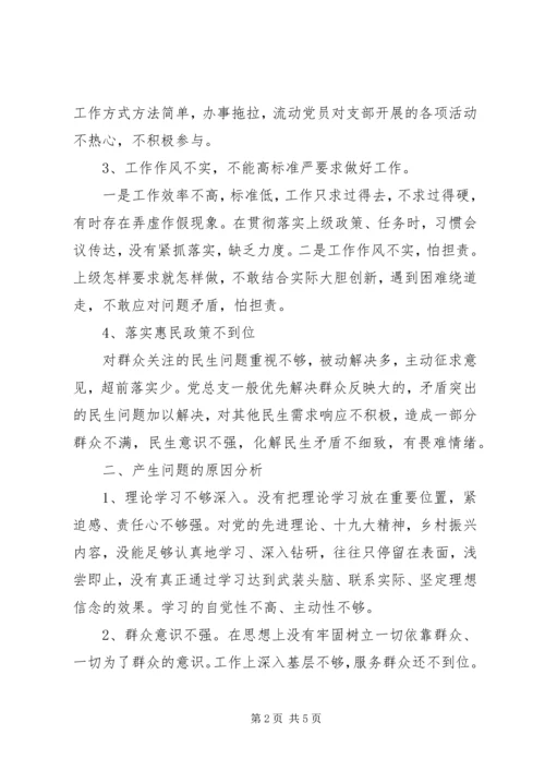 实施乡村振兴战略专项巡察整改专题组织生活会对照检查材料.docx