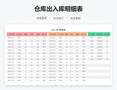 仓库出入库明细表