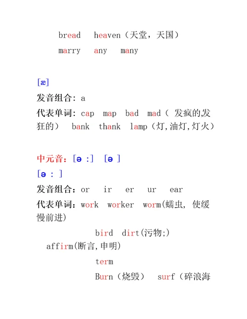 48个国际音标表及发音大全