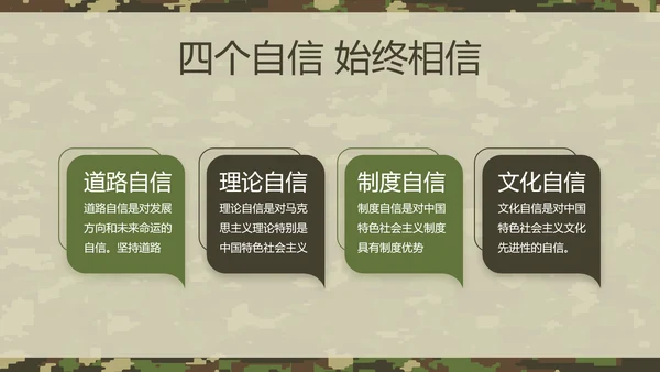 迷彩风八一军事部队军人述职报告动态PPT模板