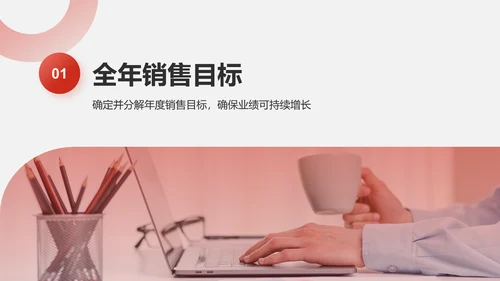 红色商务风2025年度销售工作计划PPT模板