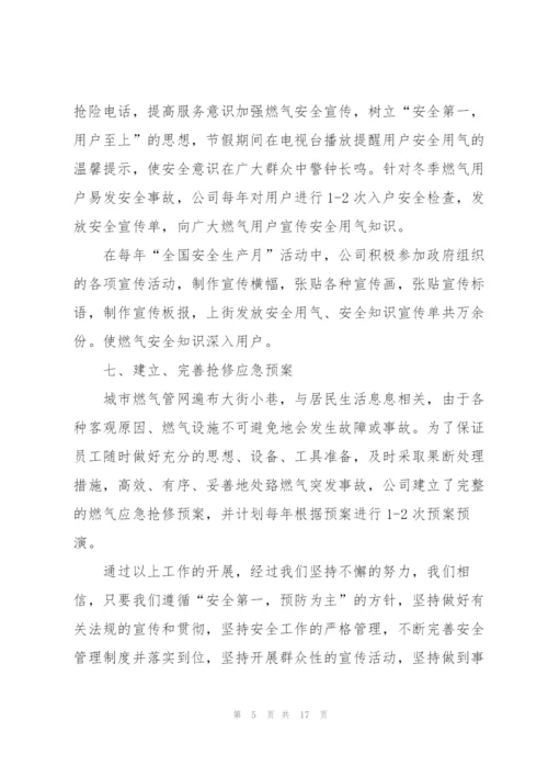 天然气公司个人总结5篇.docx