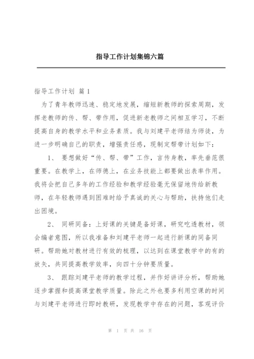 指导工作计划集锦六篇.docx