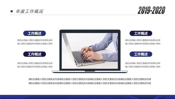 蓝色跨越2020年终总结述职报告工作汇报PPT