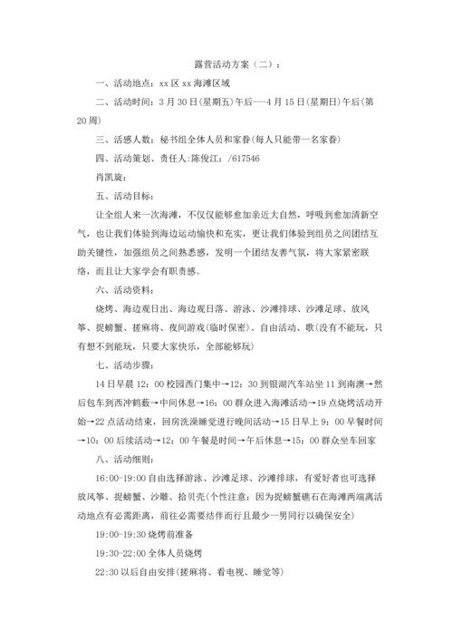 最新露营活动专业策划专项方案十篇.docx