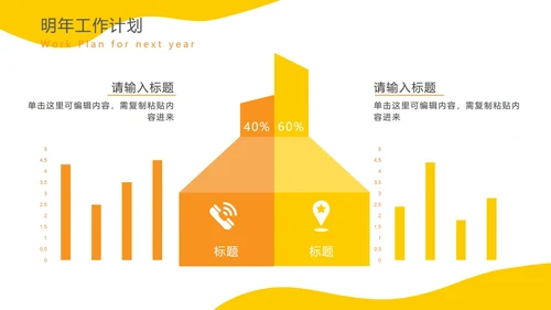 黄色扁平商务年度总结PPT模板