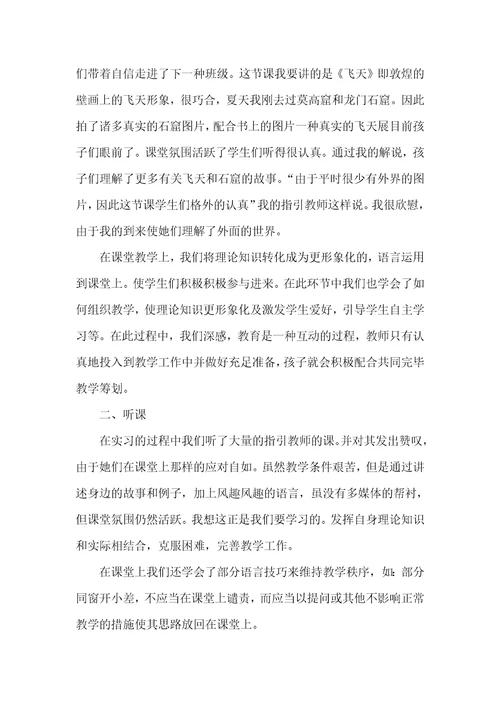 大学毕业生教育专业实习总结