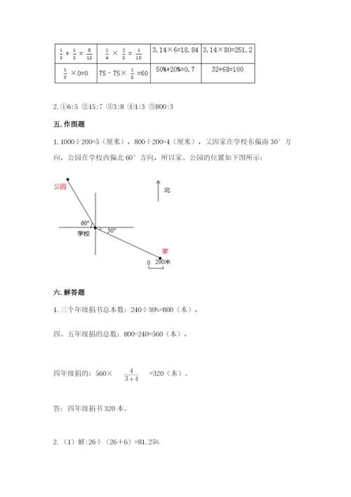 小学数学六年级上册期末测试卷及参考答案（精练）.docx