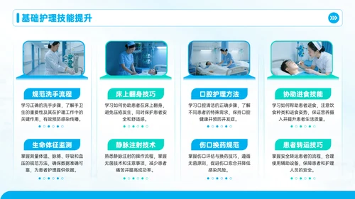 蓝色护理人员培训会议PPT模板