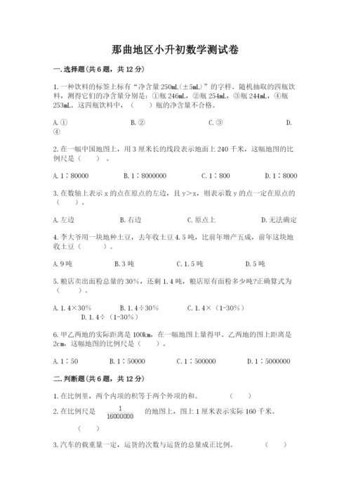 那曲地区小升初数学测试卷完整答案.docx