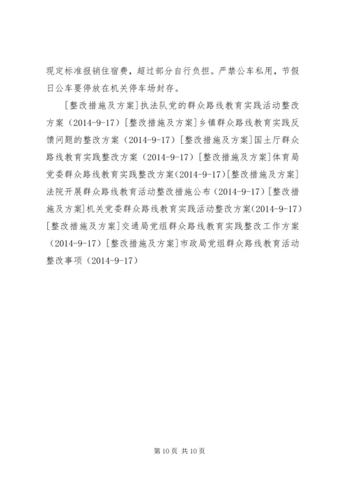 财政金融处群众路线教育实践活动整改方案.docx