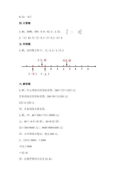 小学六年级下册数学期末卷及参考答案【考试直接用】.docx