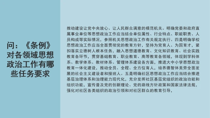 党课学习《中国共产党思想政治工作条例》通知及解释问答PPT课件