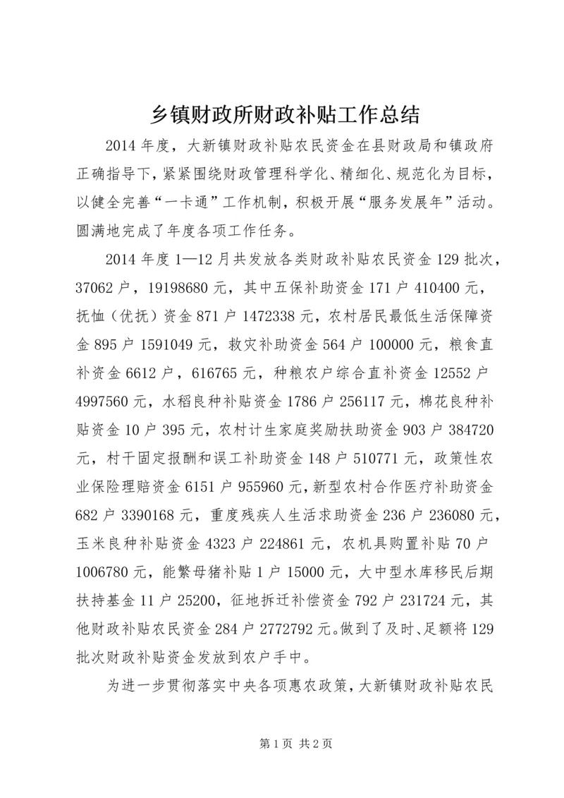 乡镇财政所财政补贴工作总结.docx