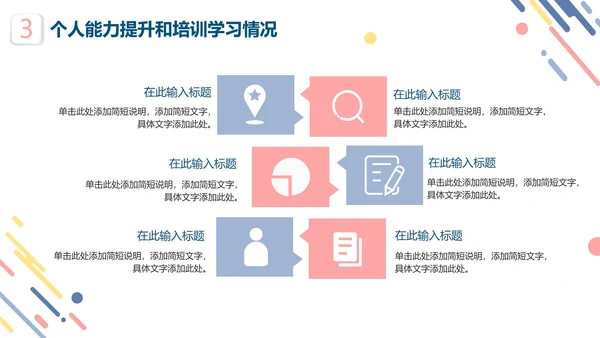 彩色清新微立体企业员工竞聘述职报告PPT模板