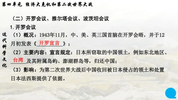 第四单元复习 经济大危机和第二次世界大战 课件