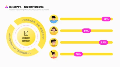 白色简约插画风并列关系通用PPT