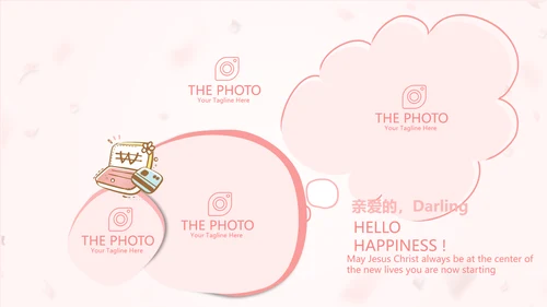 粉色精美10岁生日快乐电子相册动态PPT模板