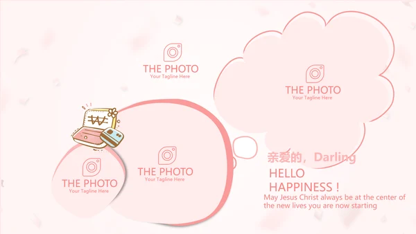 粉色精美10岁生日快乐电子相册动态PPT模板
