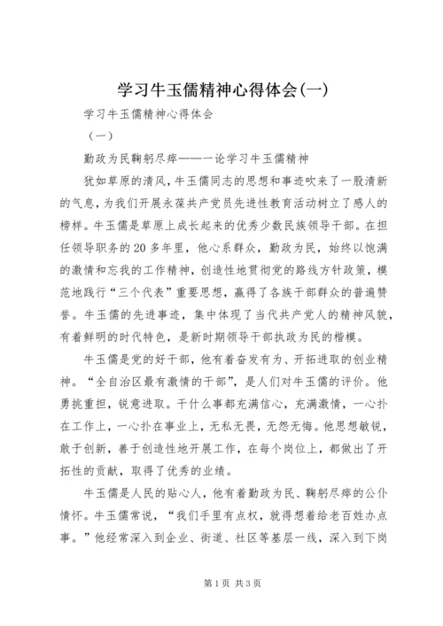 学习牛玉儒精神心得体会(一).docx