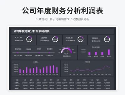 公司年度财务分析报表利润表