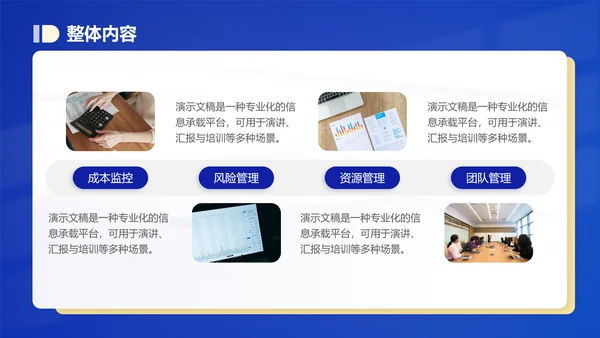 潘通蓝简约风通用年终总结汇报