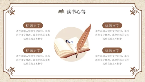 褐色复古风读书分享PPT模板