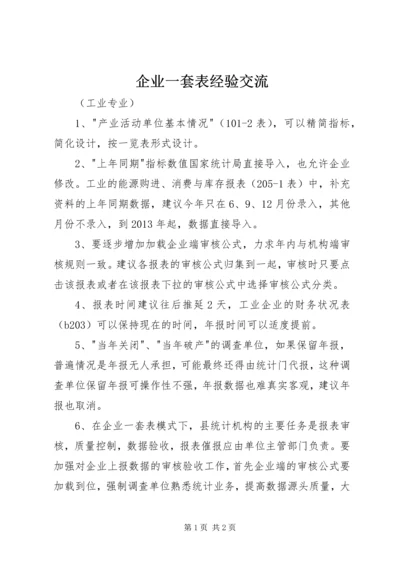 企业一套表经验交流.docx