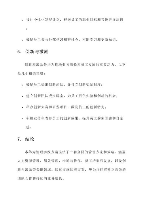 华为管理实践方案