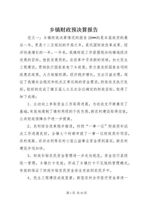 乡镇财政预决算报告.docx