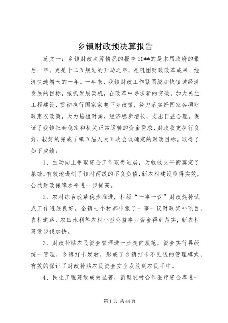 乡镇财政预决算报告.docx