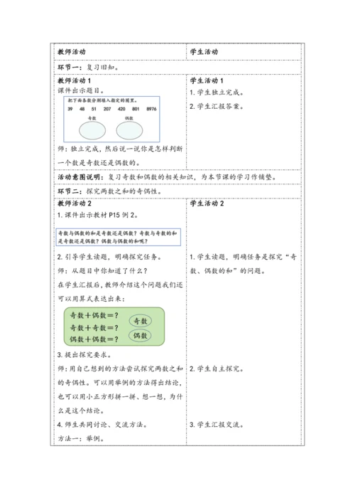 大单元教学【核心素养目标】2.6  奇偶性（表格式）教学设计
